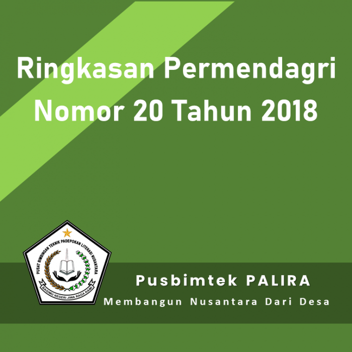 Ringkasan Permendagri Nomor 20 Tahun 2018