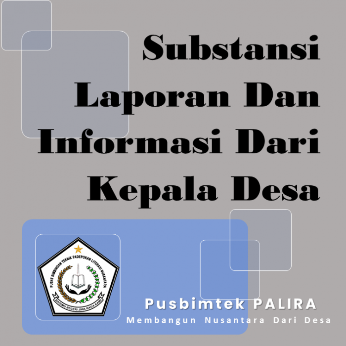 Substansi Laporan Dan Informasi Dari Kepala Desa