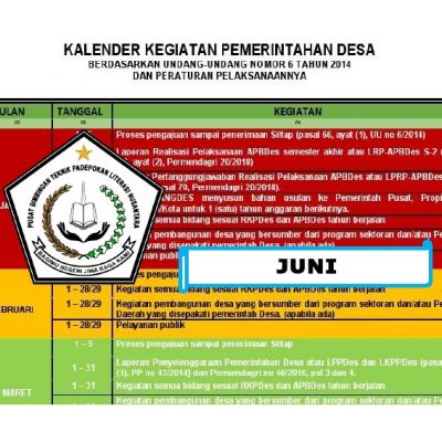 Kalender Kegiatan Pemerintah Desa Bulan Juni