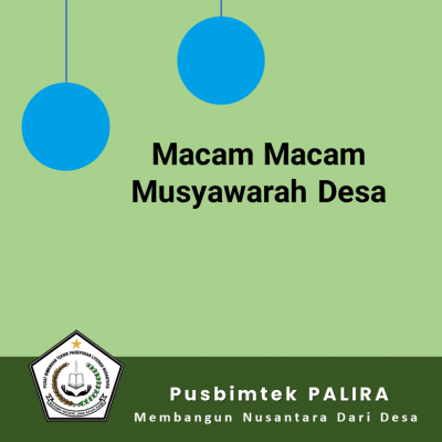 Macam Macam Musyawarah Desa