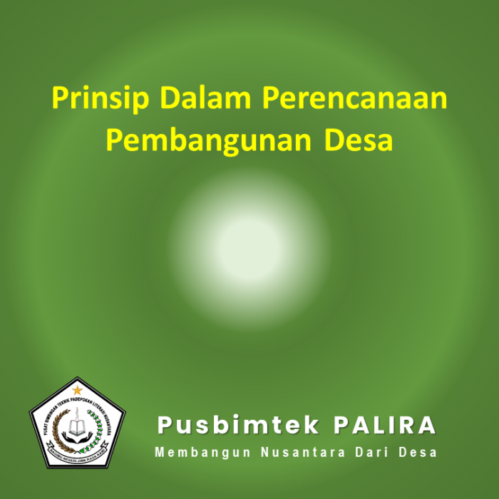 Prinsip Dalam Perencanaan Pembangunan Desa