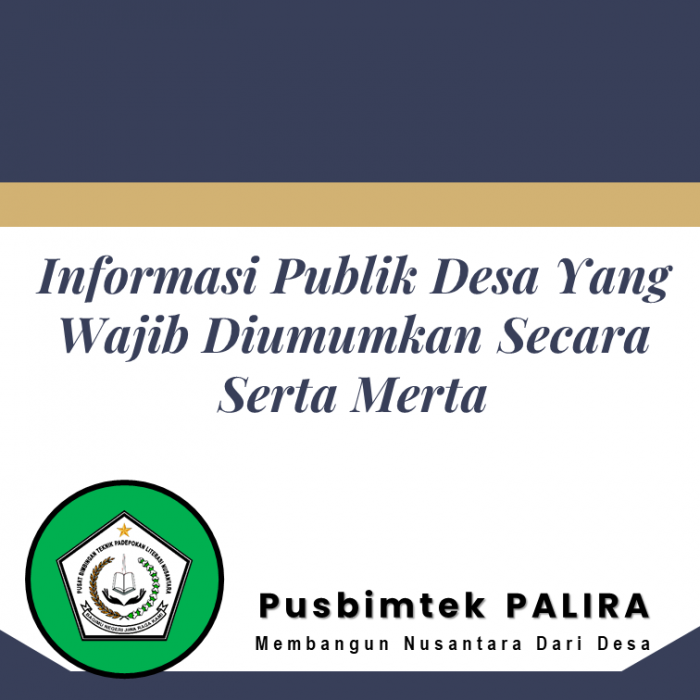 Informasi Publik Desa Yang Wajib Diumumkan Secara Serta Merta