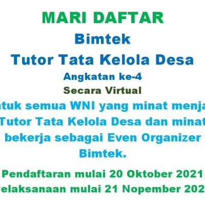 Bimtek Tutor Tata Kelola Desa Angkatan Ke-4