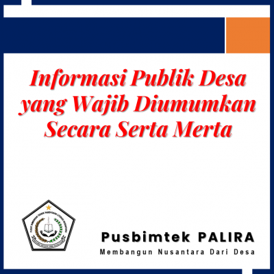 Informasi Publik Desa yang Wajib Diumumkan Secara Serta Merta