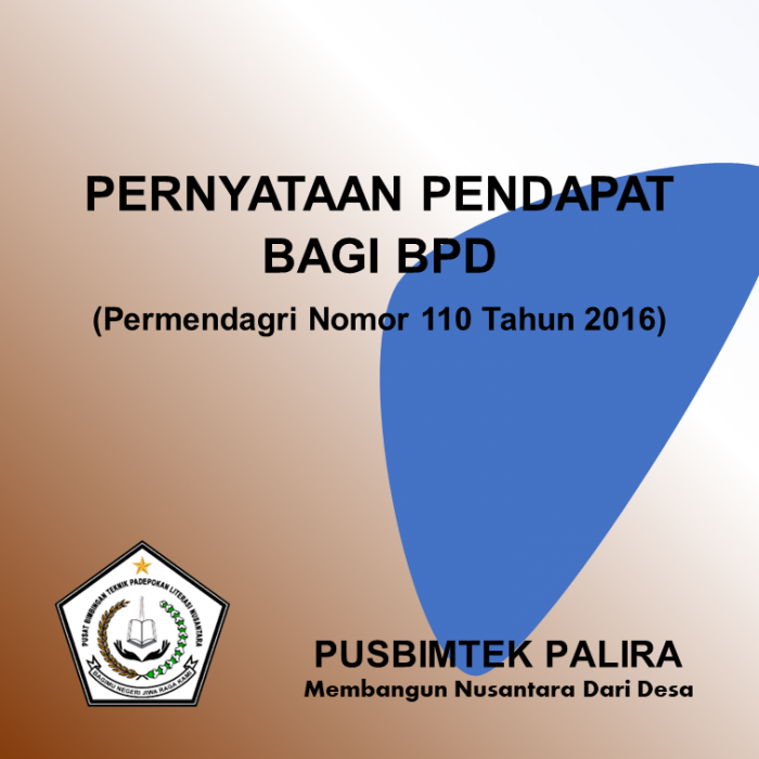 PERNYATAAN PENDAPAT BAGI BPD