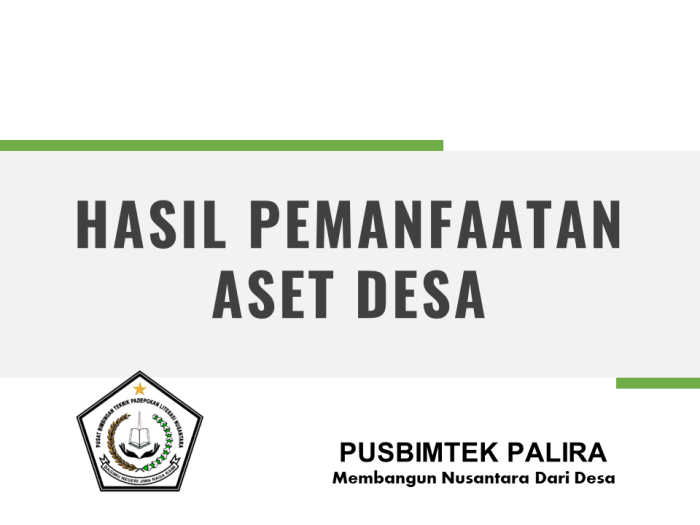 HASIL PEMANFAATAN ASET DESA