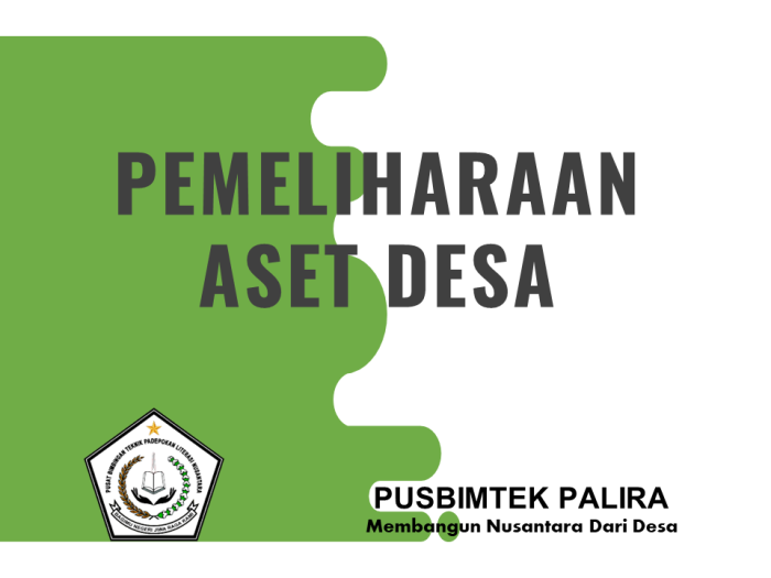 PEMELIHARAAN ASET DESA