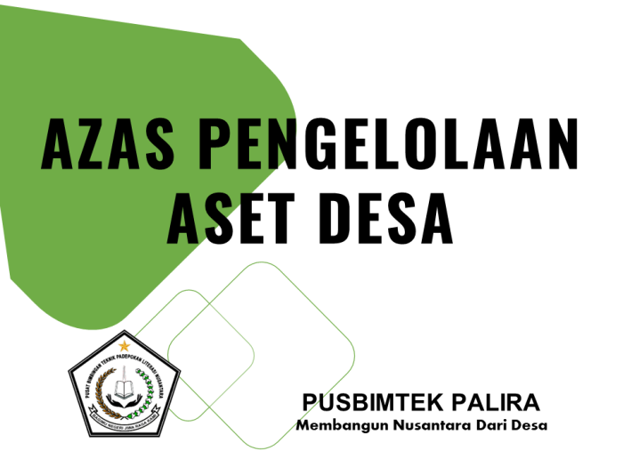 AZAS PENGELOLAAN ASET DESA