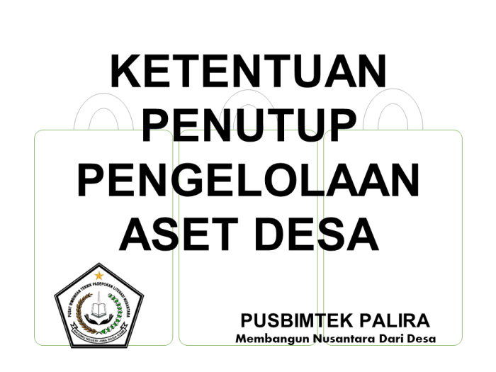 KETENTUAN PENUTUP PENGELOLAAN ASET DESA