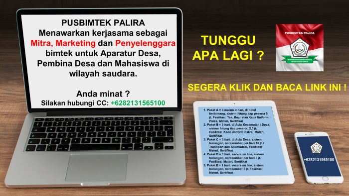 TAWARAN KERJASAMA KEMITRAAN PENYELENGGARAAN BIMTEK