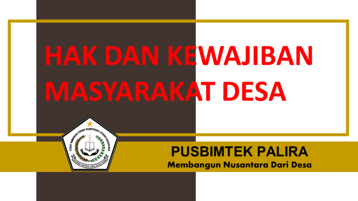 HAK DAN KEWAJIBAN MASYARAKAT DESA