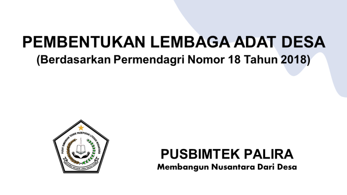 PEMBENTUKAN LEMBAGA ADAT DESA
