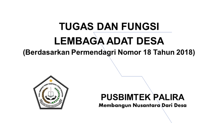 TUGAS DAN FUNGSI LEMBAGA ADAT DESA