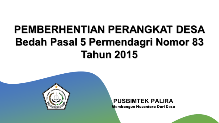PEMBERHENTIAN PERANGKAT DESA
