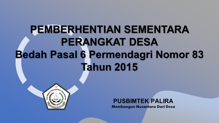 PEMBERHENTIAN SEMENTARA PERANGKAT DESA