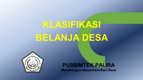 KLASIFIKASI BELANJA DESA » PALIRA