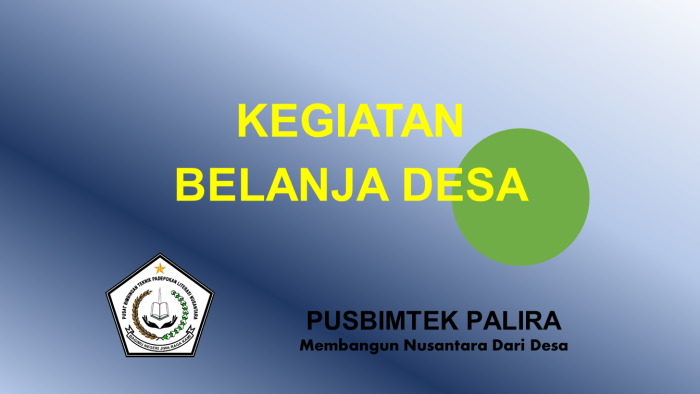 KEGIATAN BELANJA DESA