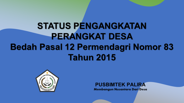 STATUS PENGANGKATAN PERANGKAT DESA