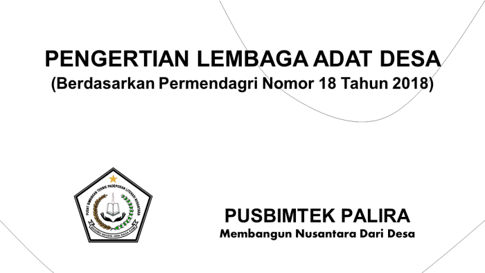 PENGERTIAN LEMBAGA ADAT DESA
