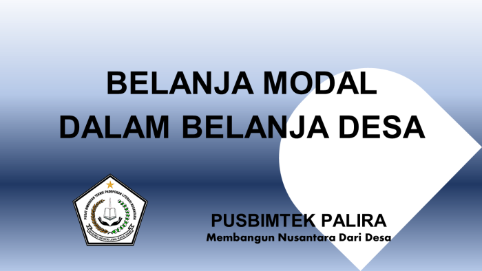 BELANJA MODAL DALAM BELANJA DESA
