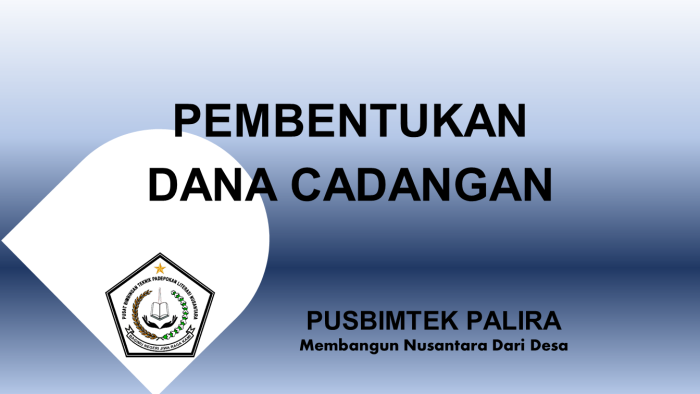 PEMBENTUKAN DANA CADANGAN