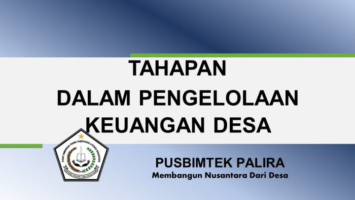 TAHAPAN DALAM PENGELOLAAN KEUANGAN DESA