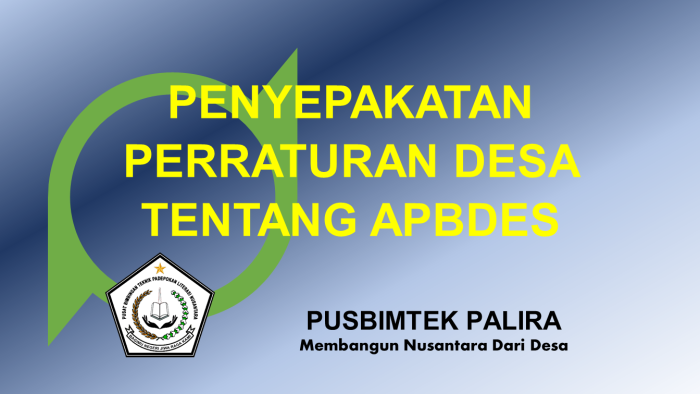 PENYEPAKATAN PERRATURAN DESA TENTANG APBDES