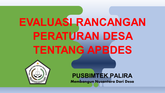 EVALUASI RANCANGAN PERATURAN DESA TENTANG APBDES