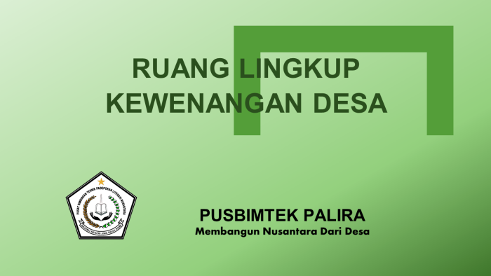 RUANG LINGKUP KEWENANGAN DESA