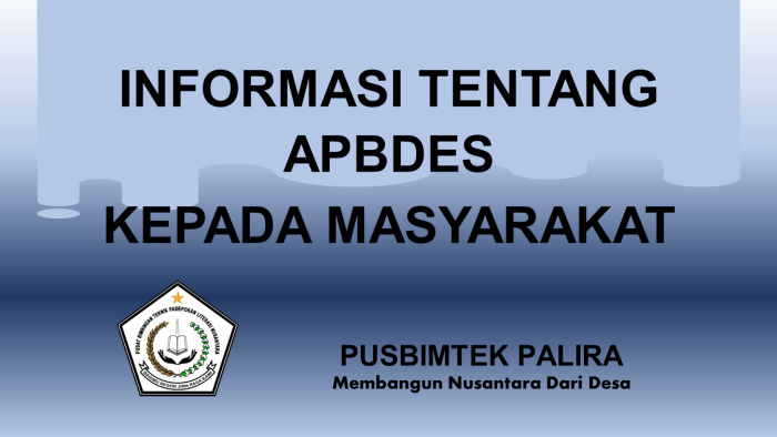 INFORMASI TENTANG APBDES KEPADA MASYARAKAT