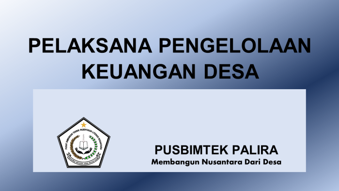 PELAKSANA PENGELOLAAN KEUANGAN DESA