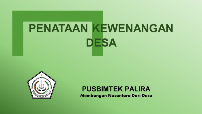 PENATAAN KEWENANGAN DESA