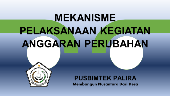 MEKANISME PELAKSANAAN KEGIATAN ANGGARAN PERUBAHAN