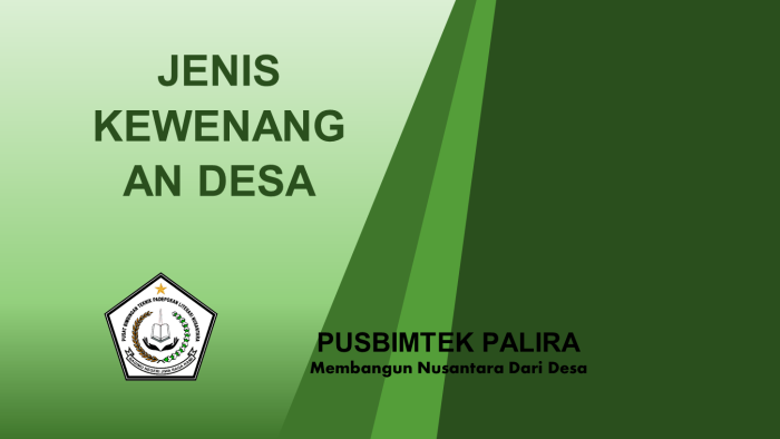 JENIS KEWENANGAN DESA