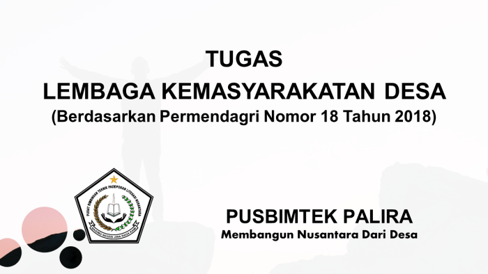 TUGAS LEMBAGA KEMASYARAKATAN DESA