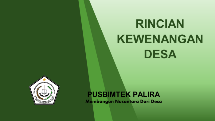 RINCIAN KEWENANGAN DESA