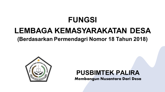 FUNGSI LEMBAGA KEMASYARAKATAN DESA