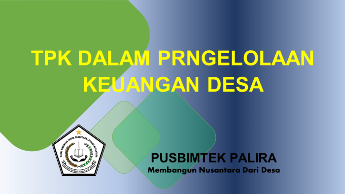 TPK DALAM PRNGELOLAAN KEUANGAN DESA