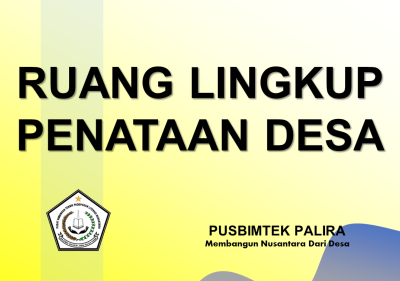 RUANG LINGKUP PENATAAN DESA