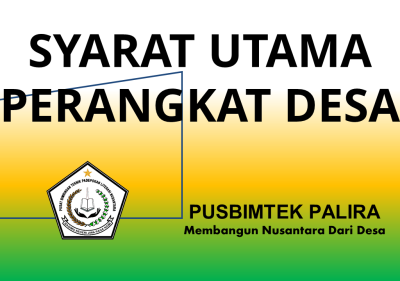 SYARAT UTAMA PERANGKAT DESA