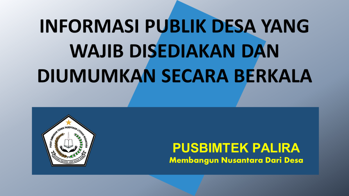 INFORMASI PUBLIK DESA YANG WAJIB DISEDIAKAN DAN DIUMUMKAN SECARA ...