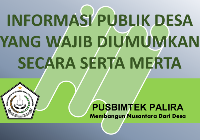 INFORMASI PUBLIK DESA YANG WAJIB DIUMUMKAN SECARA SERTA MERTA