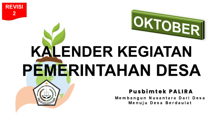 KALENDER KEGIATAN PEMERINTAH DESA BULAN OKTOBER