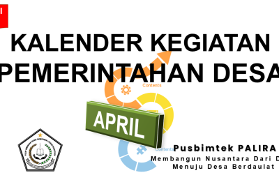 KALENDER KEGIATAN PEMERINTAH DESA BULAN APRIL