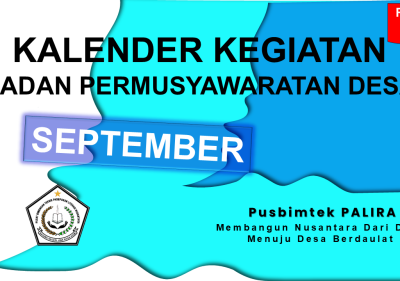 KALENDER KEGIATAN BADAN PERMUSYAWARATAN DESA BULAN SEPTEMBER