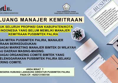 PELUANG MANAJER KEMITRAAN PUSBIMTEK PALIRA