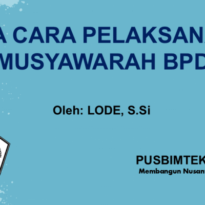 TATA CARA PELAKSANAAN MUSYAWARAH BPD