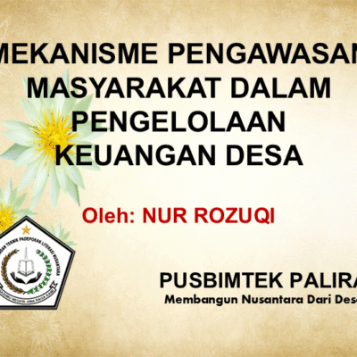 MEKANISME PENGAWASAN MASYARAKAT DALAM PENGELOLAAN KEUANGAN DESA