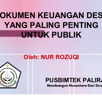 DOKUMEN KEUANGAN DESA YANG PALING PENTING UNTUK PUBLIK