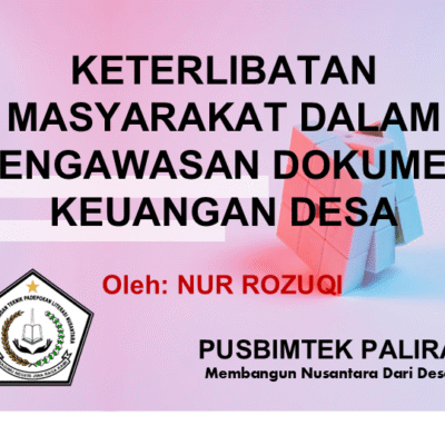 KETERLIBATAN MASYARAKAT DALAM PENGAWASAN DOKUMEN KEUANGAN DESA